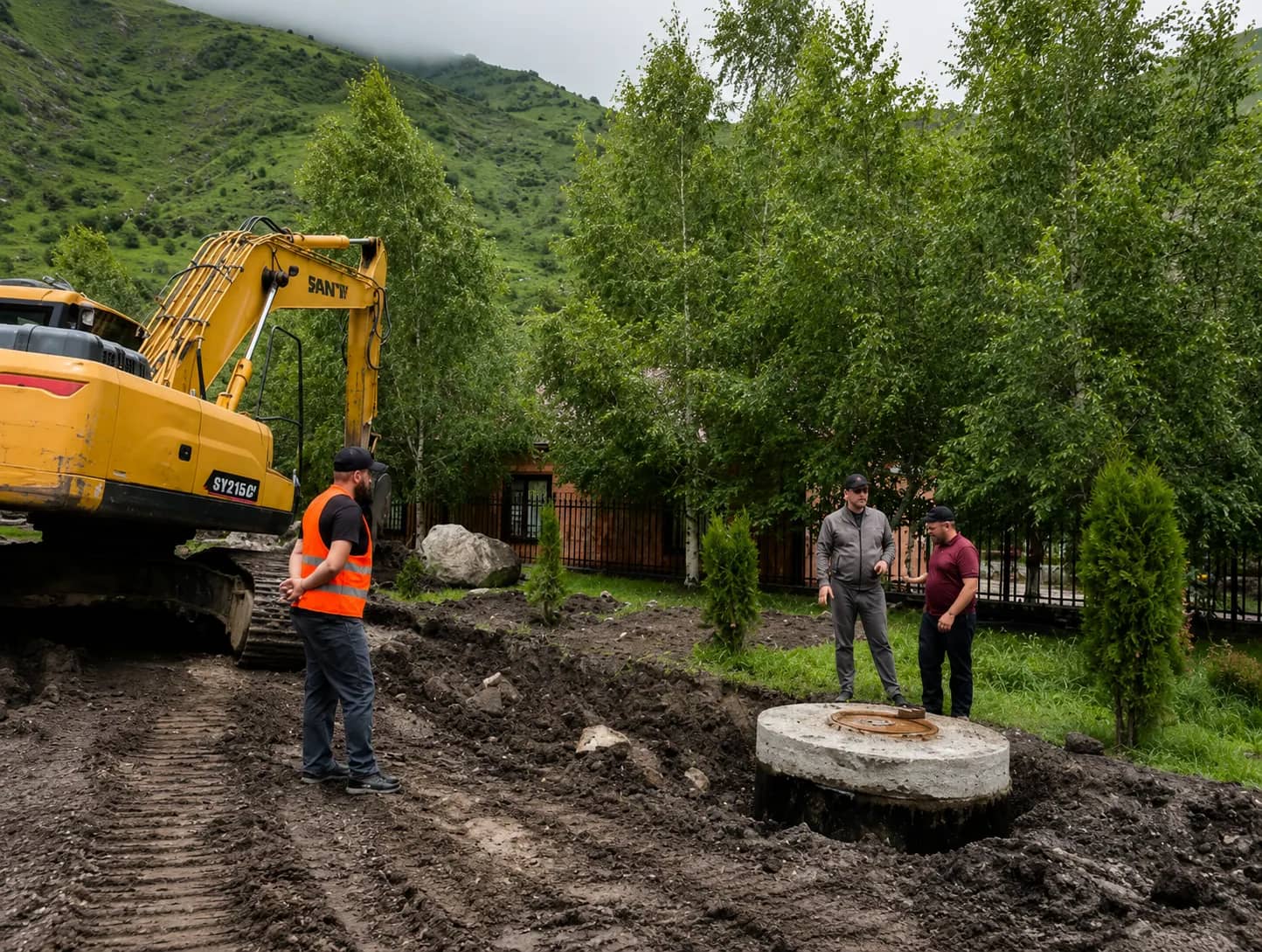 В селе Химой Шаройского района начали строить централизованную систему водоотведения